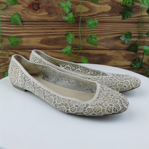 Nine West Size 8.5 Ballet Shoes Beige Fabric Women M‎ Lucyol1 - Picture 4 of 10